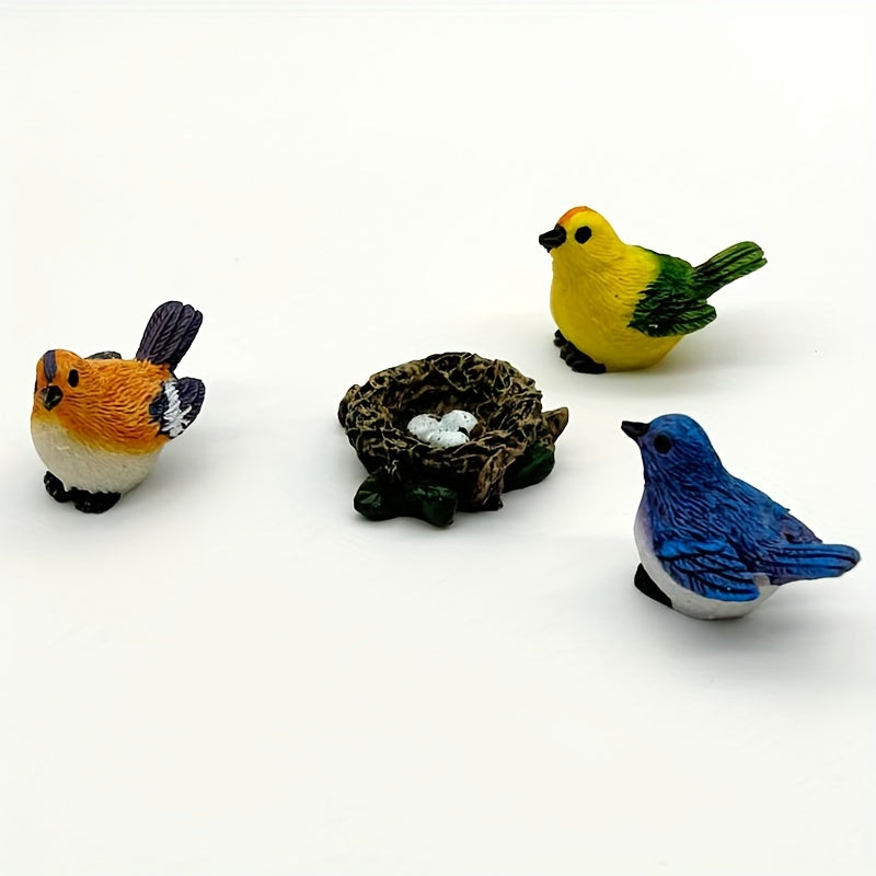 5pcs Bird & Nest Ornaments DIY Indoor Outdoor Garden Decoration