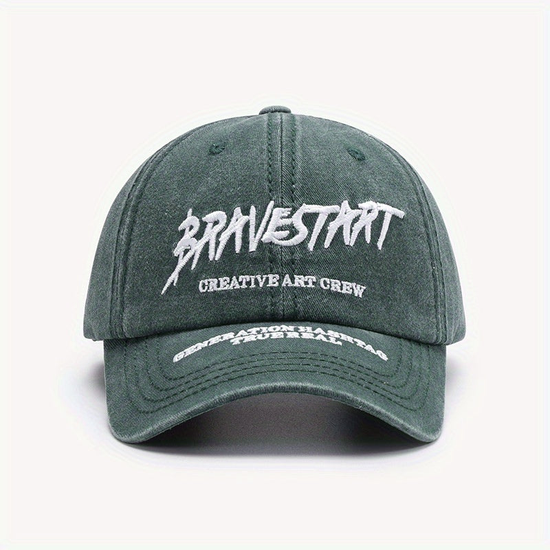 Outdoor Curved Brim Letter Embroidery Men's Peaked Cap Baseball Cap