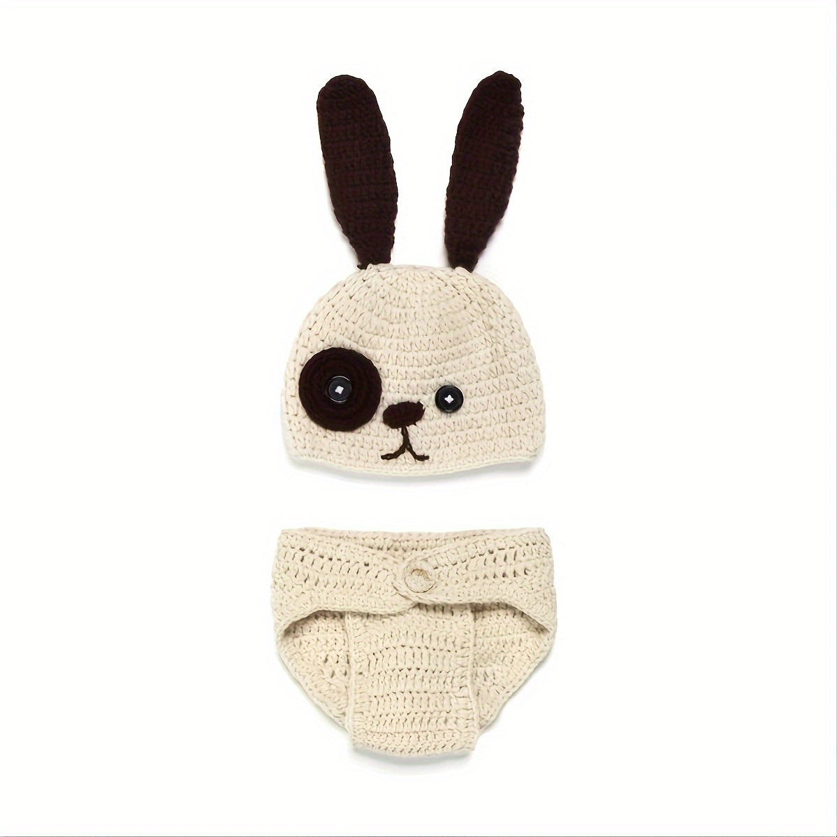 2pcs Baby Dog Hat & Shorts Set for Newborn Photography Props