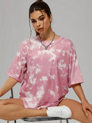 Women's Tie Dye Half Sleeve T-shirt Crew Neck Casual Tee