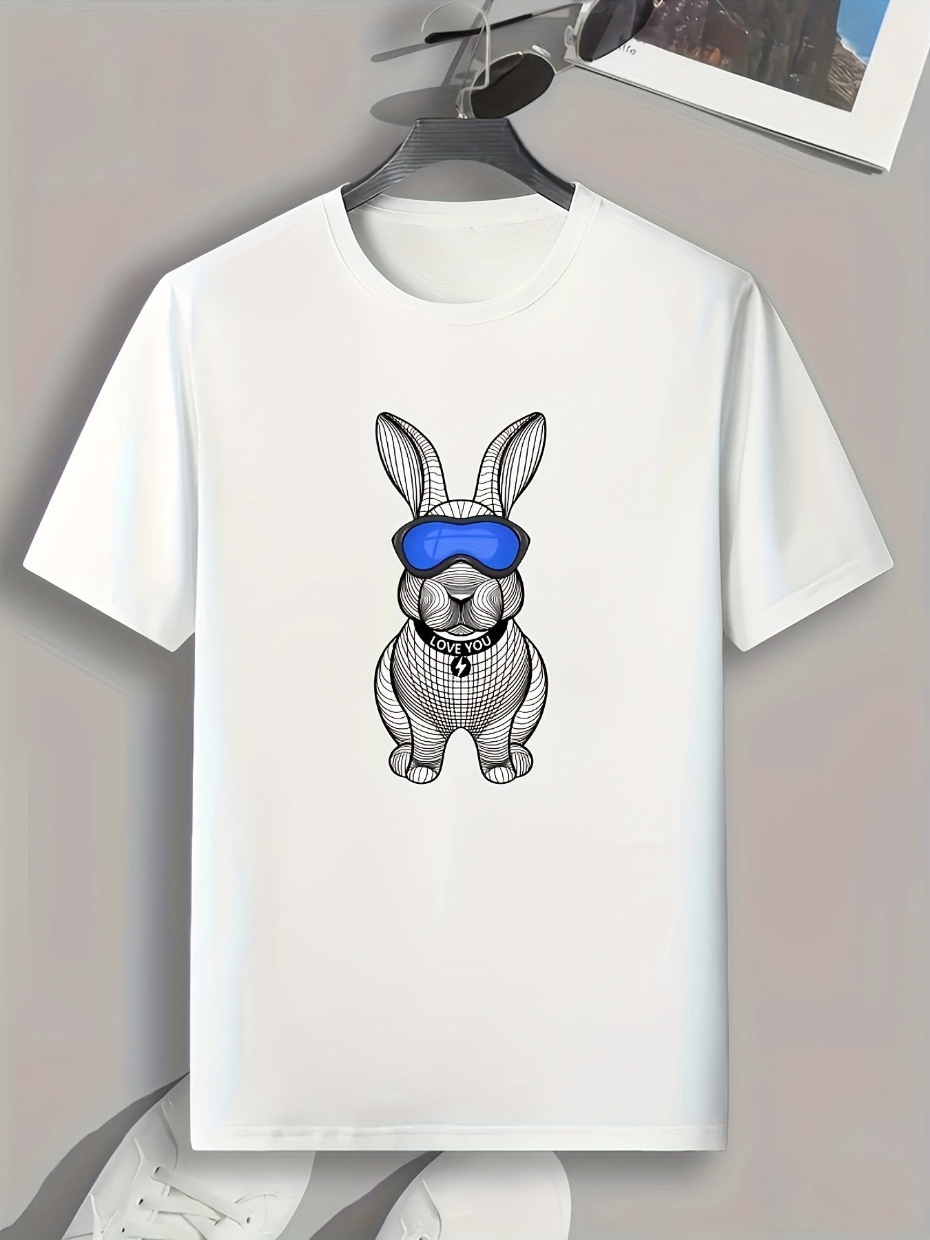 Rabbit Print Men's Graphic T shirt Summer Casual Tees