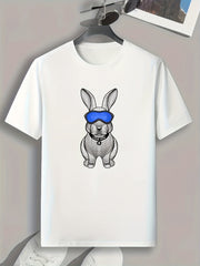 Rabbit Print Men's Graphic T shirt Summer Casual Tees