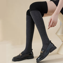 3 Pairs Colorblock Thigh High Socks Women's Stockings