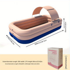 Summer Fun: Canopy Shade Inflatable Pool for Family