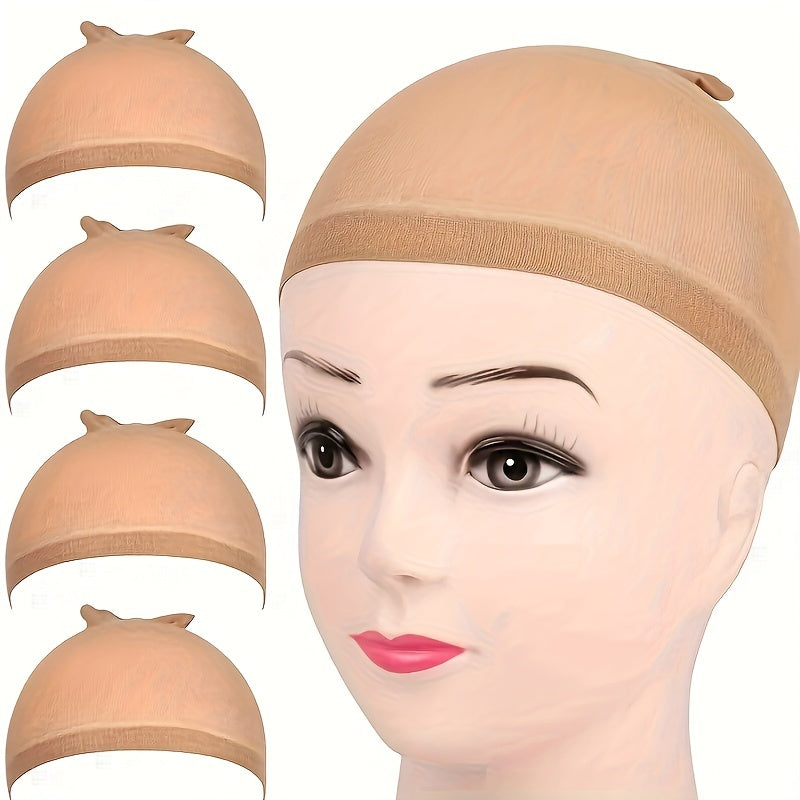 4PCS 2 PACK Stretchy Nylon Wig Caps - Invisible HD Wig Cap For Lace Front Wigs