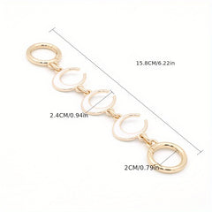 Metallic Chain Bag with Moon Design