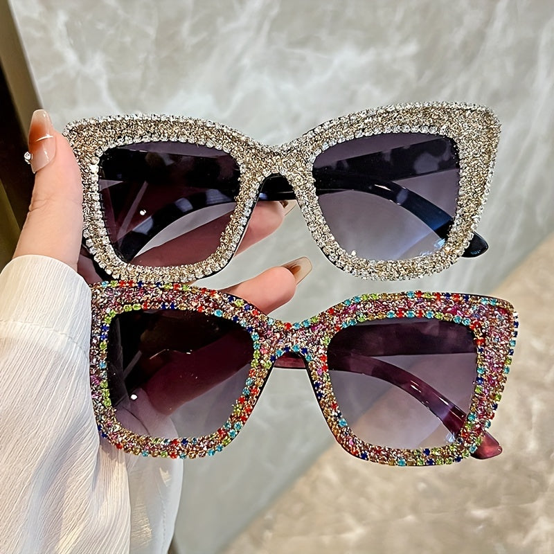 Y2K Cat Eye Sunglasses UV400 Rhinestone Party Favors Summer Beach Decor