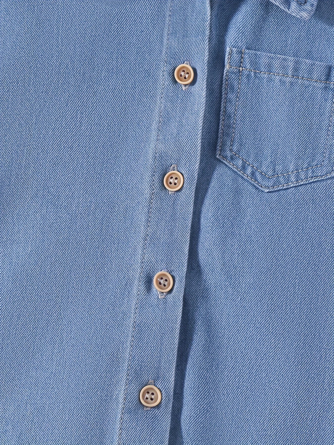 Boys Denim Lapel Shirt Short Sleeve Casual Top
