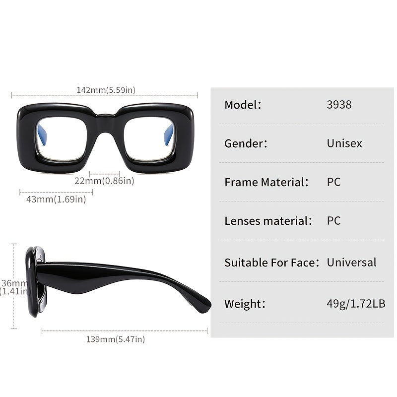 Funny Inflation Frame Light Blocking Glasses Women Unisex