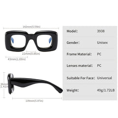Funny Inflation Frame Light Blocking Glasses Women Unisex
