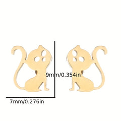2pcs Men's Stainless Steel Mini Stud Earrings For Students