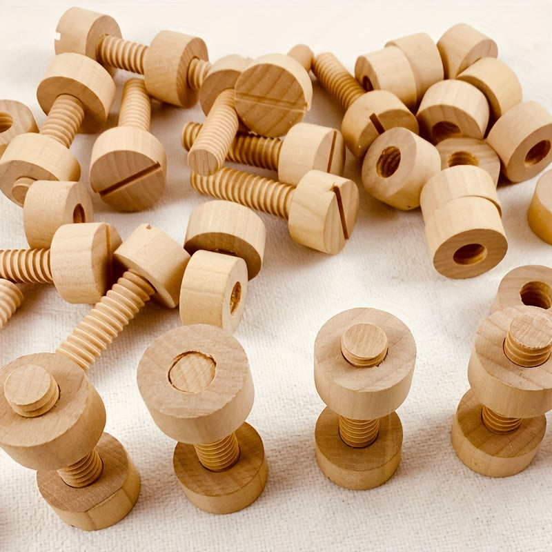 Wooden Screw Toy Set Matching Activity for Kids