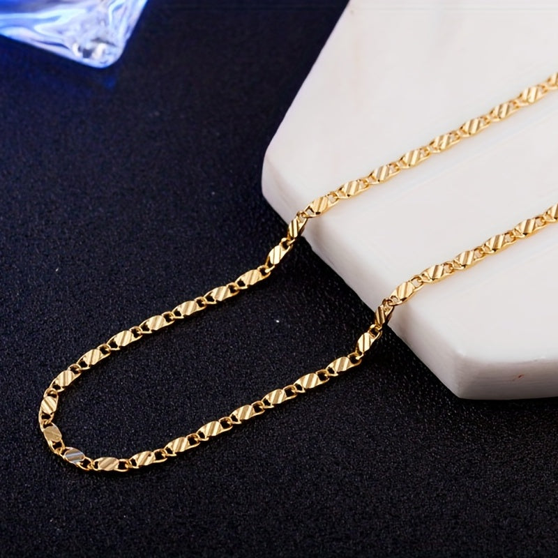 Chunky Slice Chain Plated Necklace Single Chain 40 64 76 2 Cm