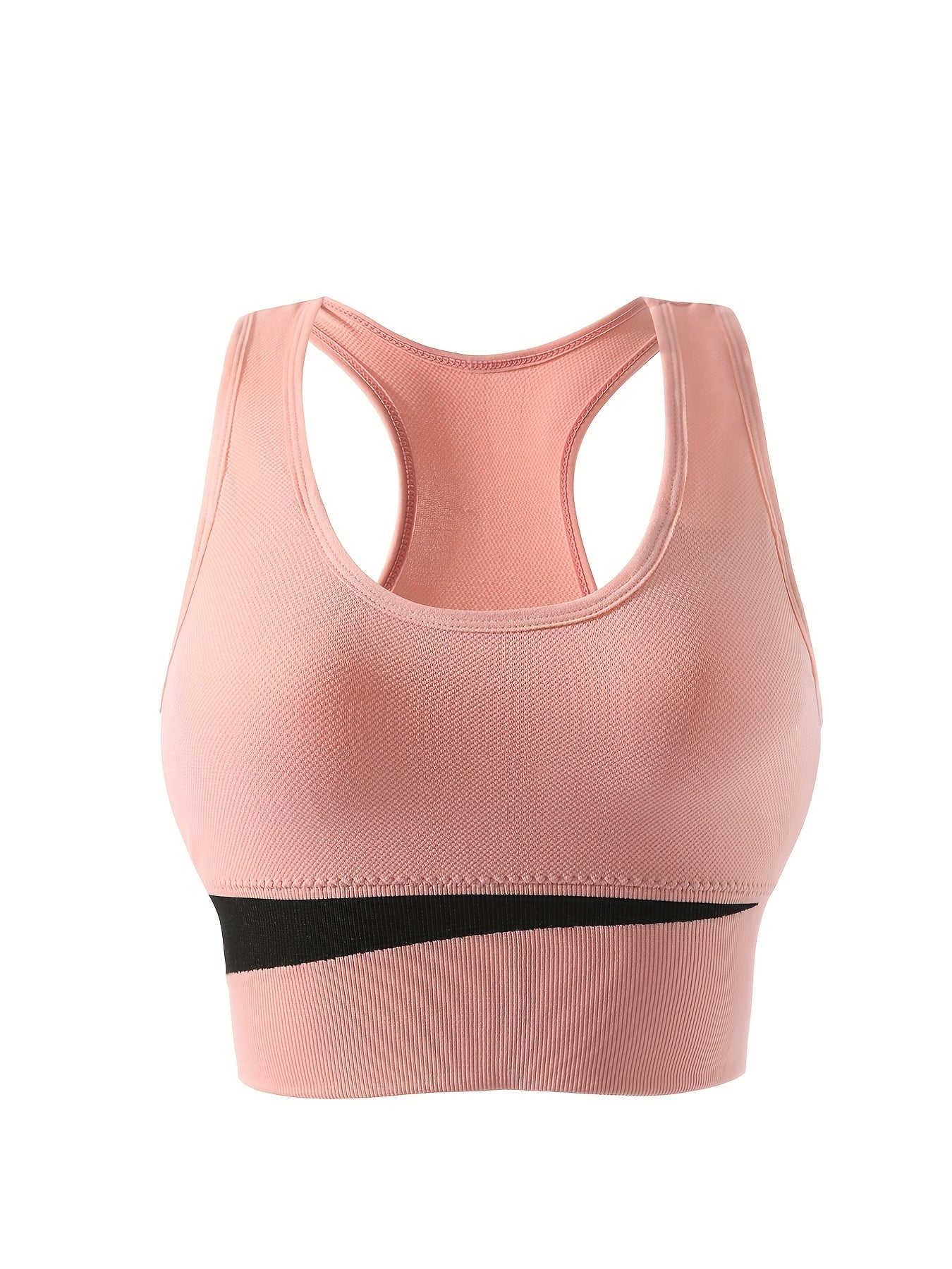 Colorblock Wireless Sports Bra Racerback Tank Bra