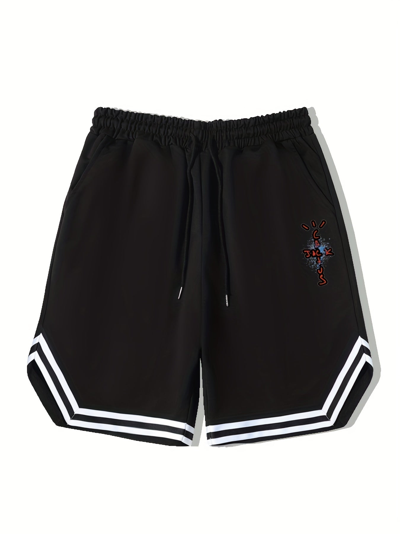 Men's Streetwear Letter Drawstring Shorts for Workout Fitness Summer
