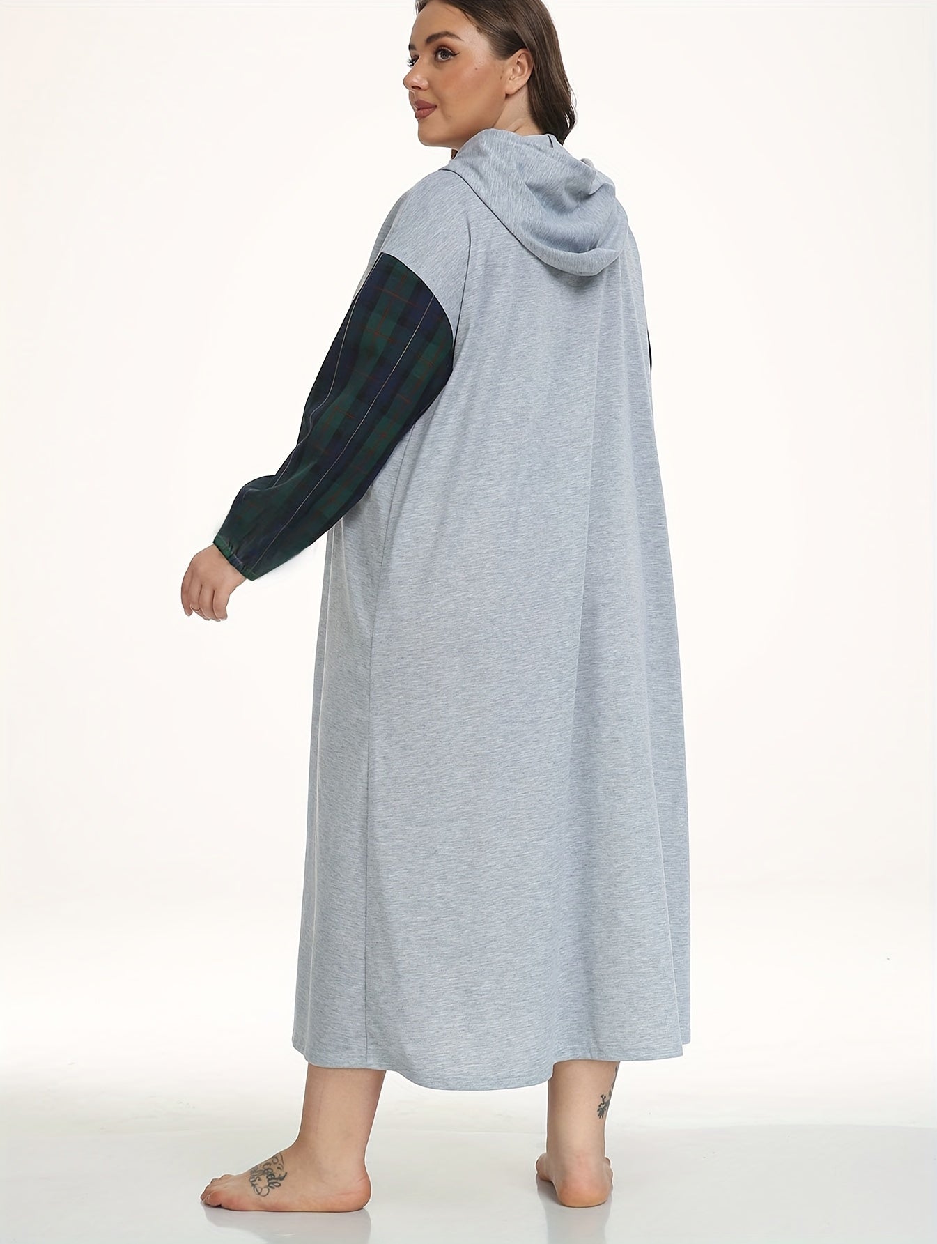  Colorful Letter Print Hooded Nightdress