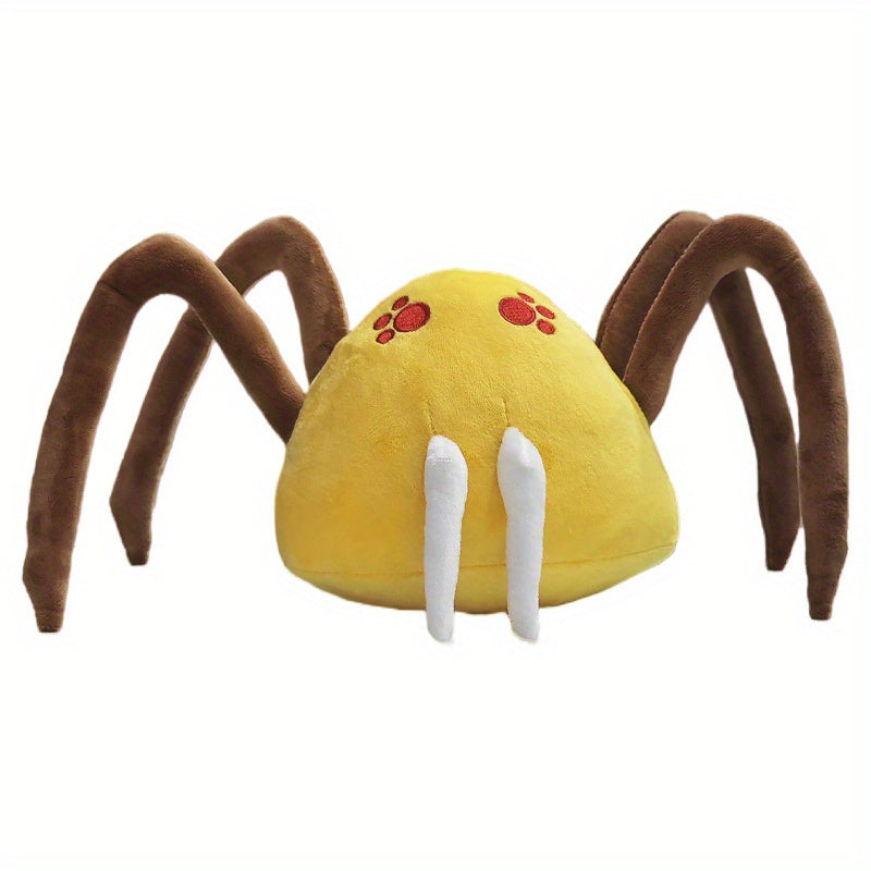 6in Spider Plush Toy Yellow Body Brown Legs
