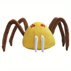6in Spider Plush Toy Yellow Body Brown Legs