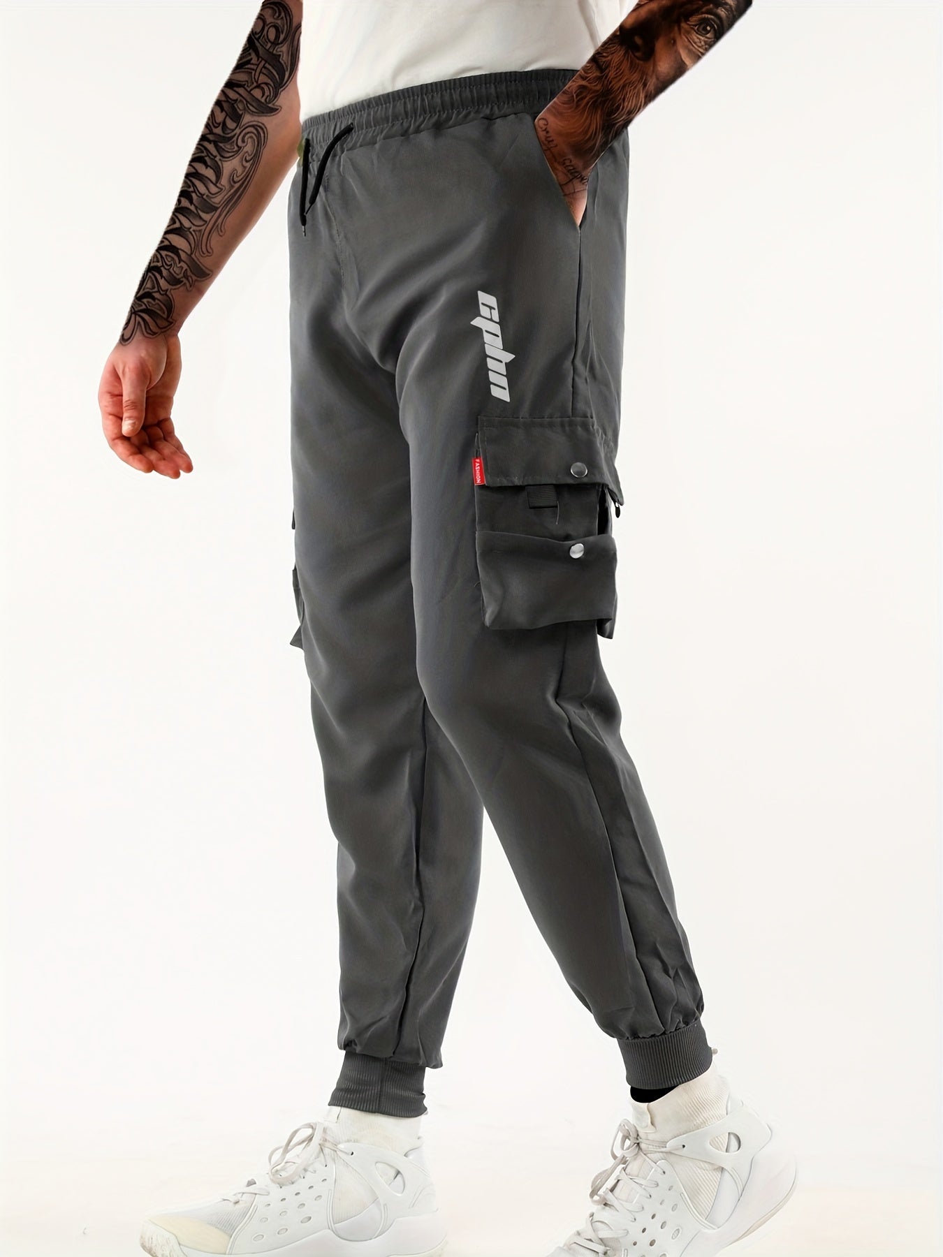 Men's Cargo Pants Loose Fit Drawstring Joggers