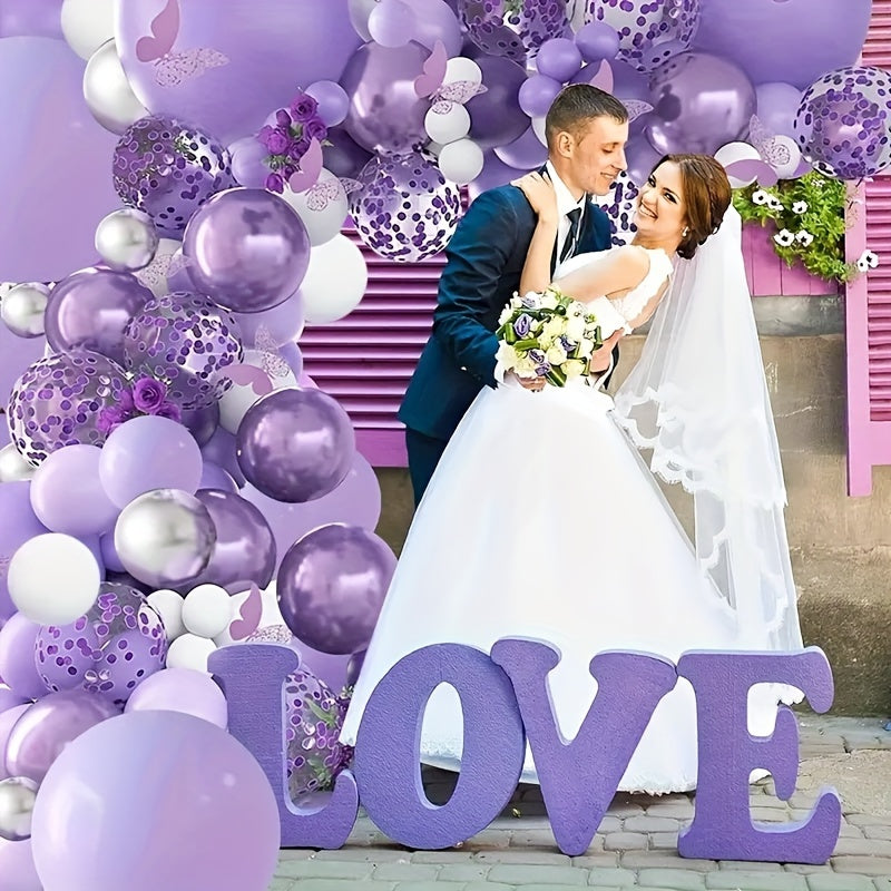 Purple Balloon Arch Garland Party Decoration Wedding Graduation Anniversary