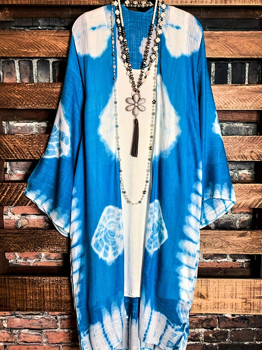  Tie Dye Long Sleeve Open Front Cardigan