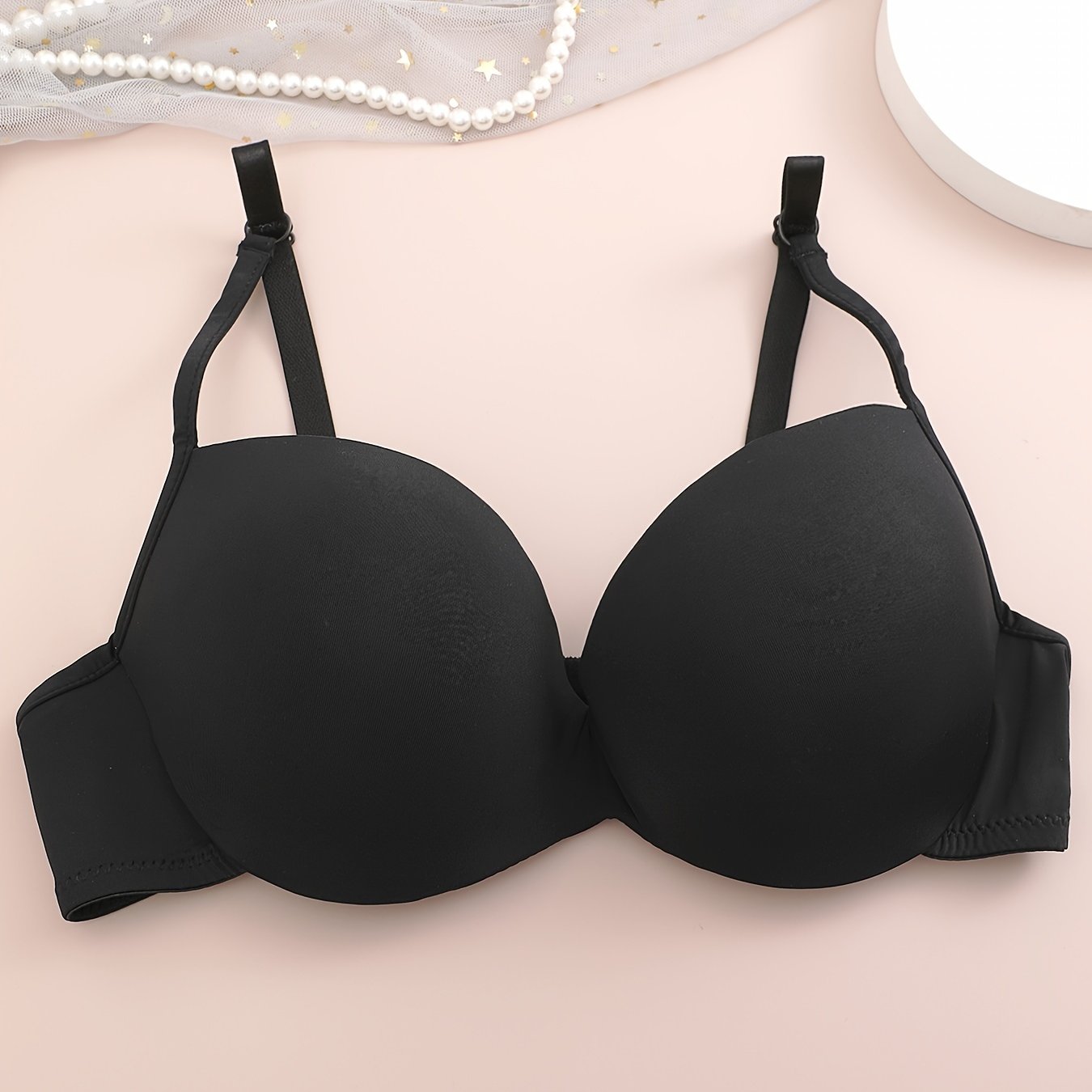 Comfy Push Up Bra Solid T Shirt Bra for Women