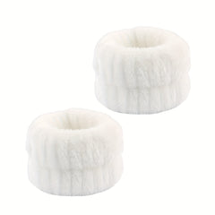 2pcs Plush Wristband Wash Face Spa Make Up Wrist Band Plush Elastic Bundle