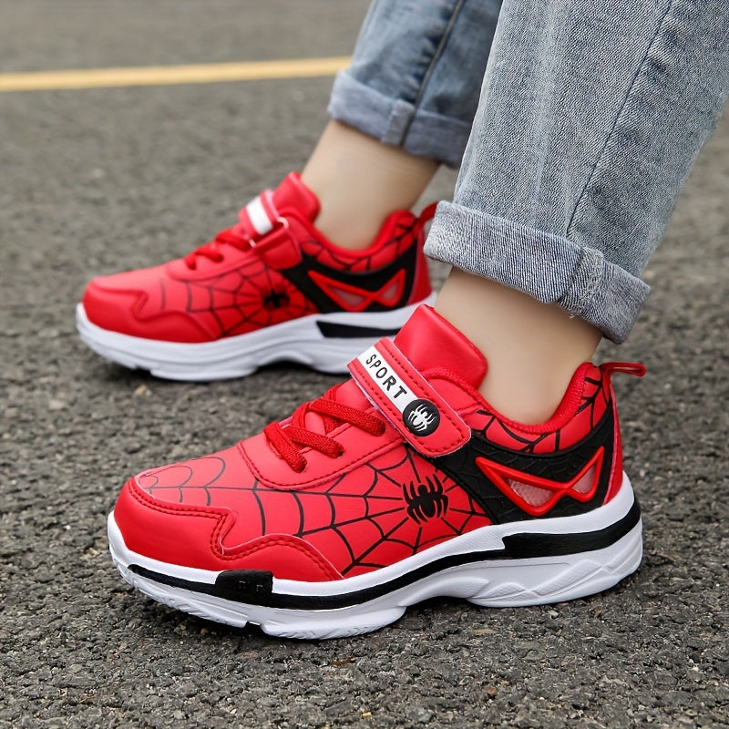 Boy's Running Shoes Hook Loop Fastener Comfy Breathable Sneakers