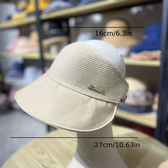 Backless Ponytail Visor Hat Wide Brim UV Protection Sun Hat