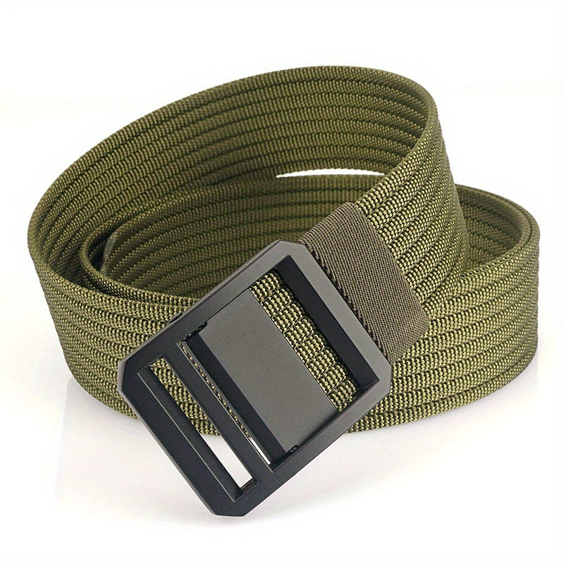 Men's Metal Buckle Nylon Braided Belt Casual Youth Belt