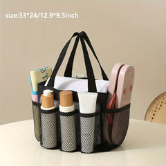 Mesh Summer Beach Bag with Pockets Large Capacity Tote Bag