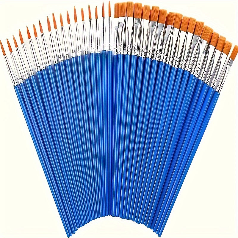 20-Piece Nylon Artist Brushes Set for Acrylic & Watercolor with Wooden Handles