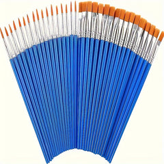 20-Piece Nylon Artist Brushes Set for Acrylic & Watercolor with Wooden Handles