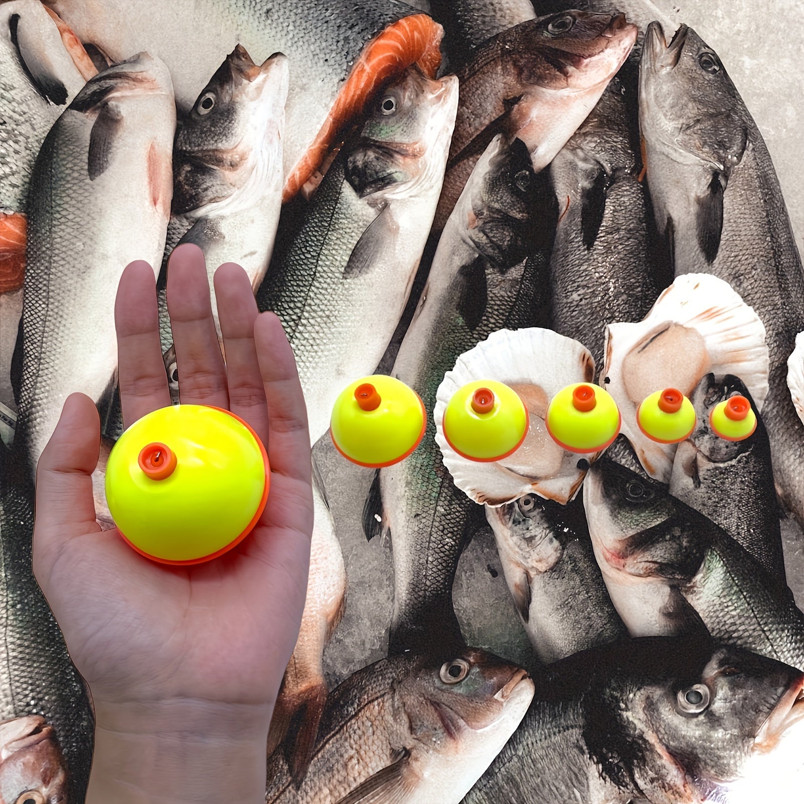 24pcs Fishing Float Orange Yellow Bobbers Tackle