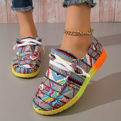 Geometric Pattern Canvas Women's Shoes