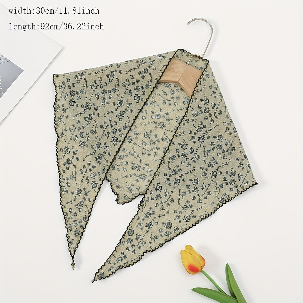 Floral Triangle Scarf Lace Head Wrap Bandana Boho Solid
