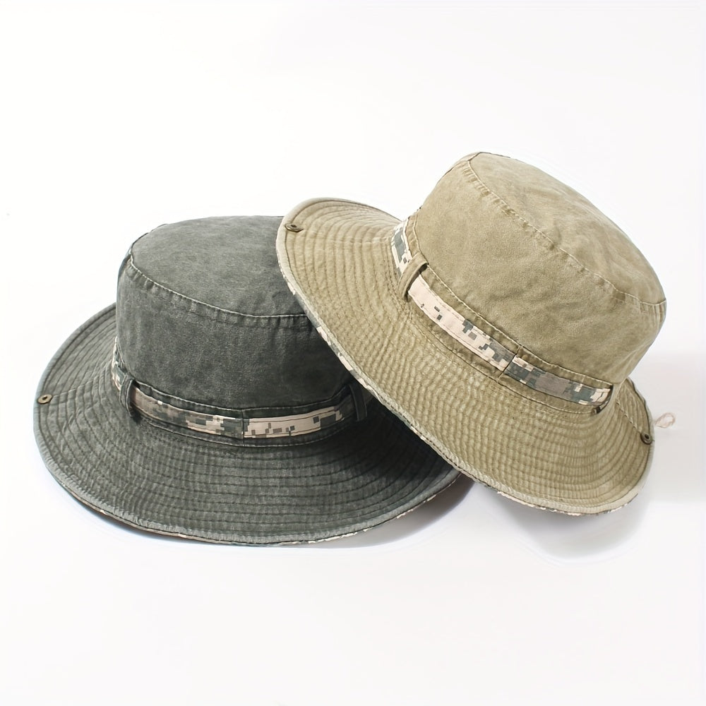 Camouflage Bucket Hat Wide Brim Sun Hat Unisex
