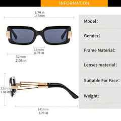 Y2K Square Sunglasses Metal Glasses UV400