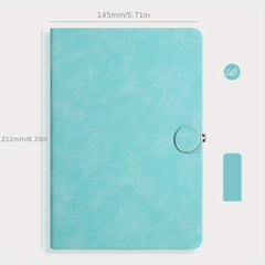 A5 Cowhide Notebook with Buckle, Business Office Journal