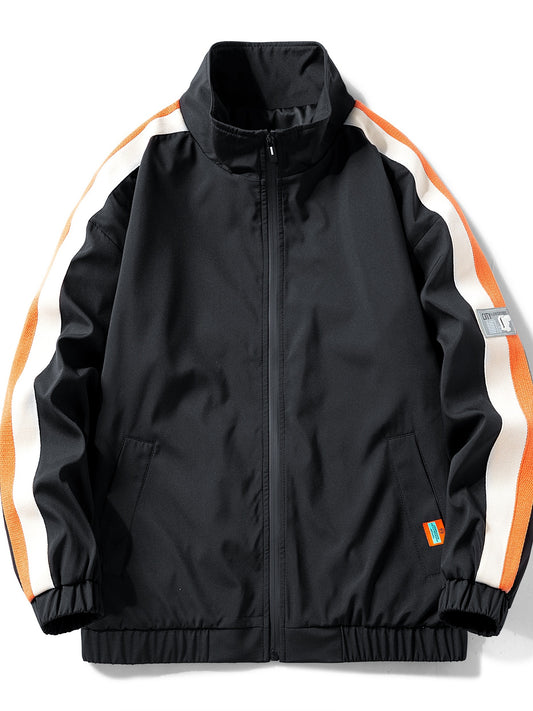 Men's High Neck Zip Up Jacket Coat For Spring Fall