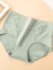 4pcs Crane Pattern Briefs Women's Lingerie Underwear