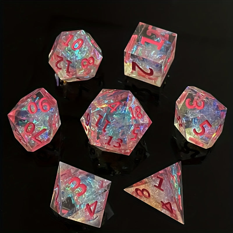 7pcs Sharp Resin Dice Set for Board Game Entertainment