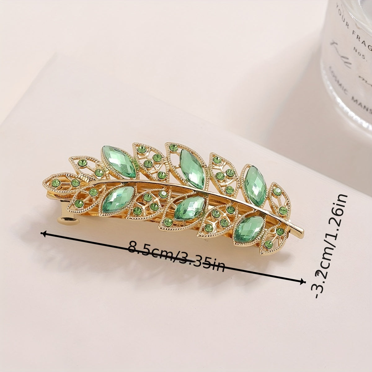 Rhinestone Metal Leaves Hair Clip Barrette Side Clip Sweet Leaf Duck Billed Clip