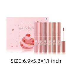 6-Piece Lip Glaze Set, Non-Stick Cup Nude Skin Lip Gloss