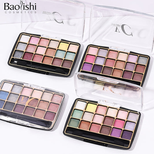 18 Eyeshadow Palette Matte Shimmer Metallic Textures Long Lasting