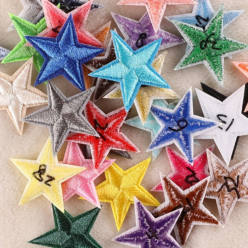 33pcs Pentagram Embroidered Badge Label for Girls Kids Clothing Accessories