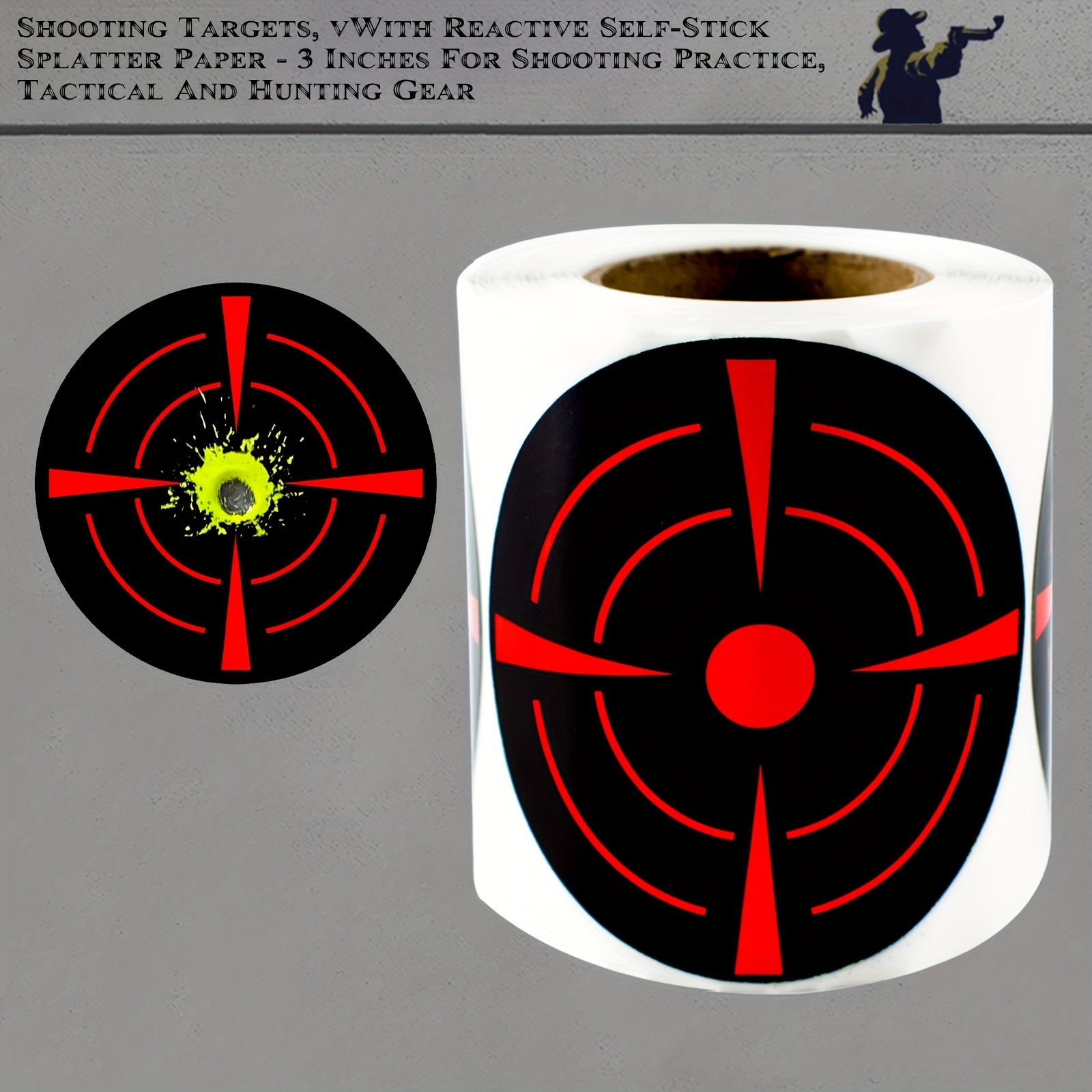 200pcs Adhesive Paper Targets for Shooting Range 7.62cm