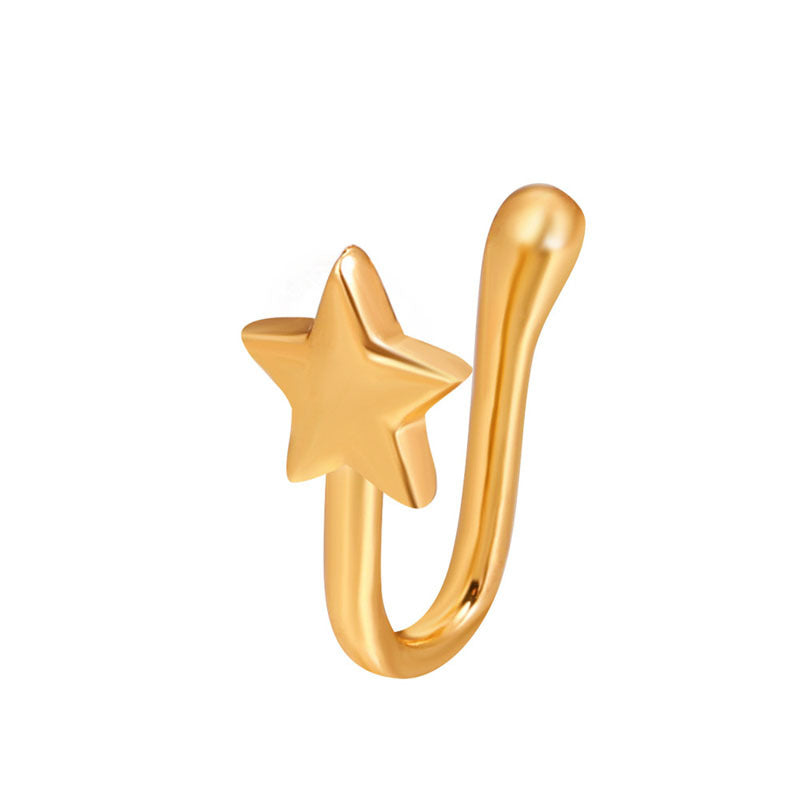 Men's Crown Shaped Nose Clip Inlaid Zircon Craft Party Gift