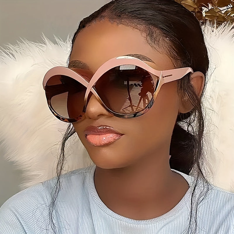 Oversized Round Sunglasses UV400 Sun Shades For Summer Travel