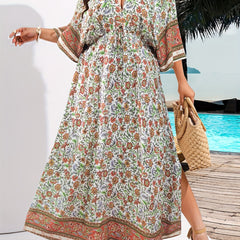  Boho Dress Women's Plus Floral Print Maxi Dress
